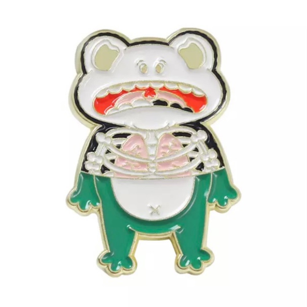 6/$30 Flesh And X-Ray Skeleton Frog Enamel Pin